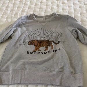 Emerson Fry Light Gray Tiger Graphic Sweatshirt